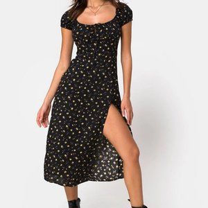 Milla Midi Dress in Pretty Petal Black